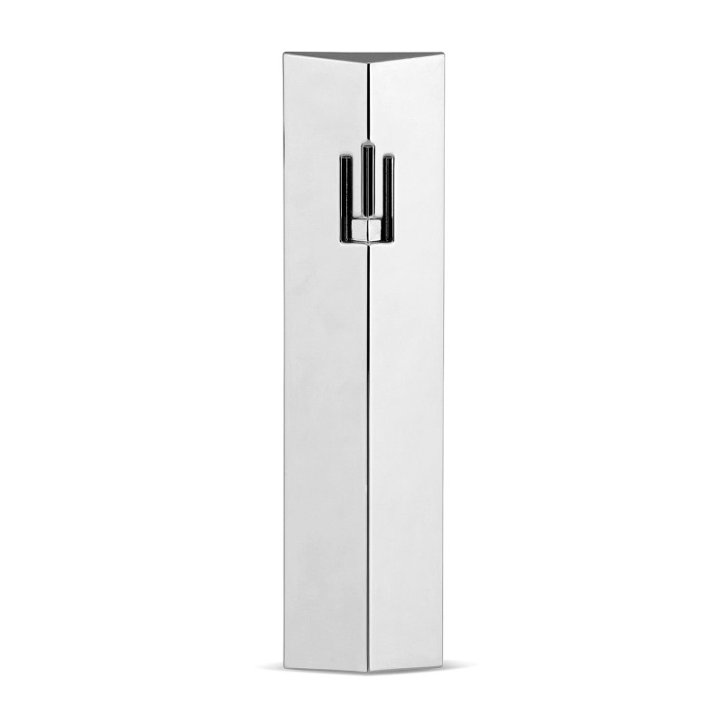 Large Silver-Plated Prism Mezuzah by Hazorfim